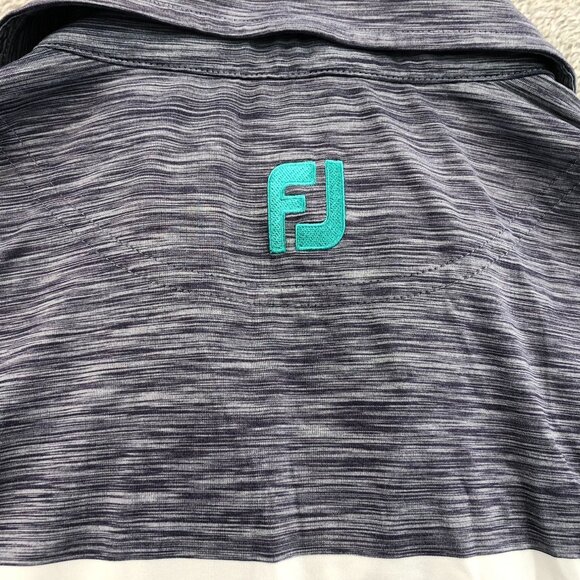 FootJoy Mens Polo Shirt Medium Colorblock White Colorblock Short Sleeve Casual - Picture 11 of 13